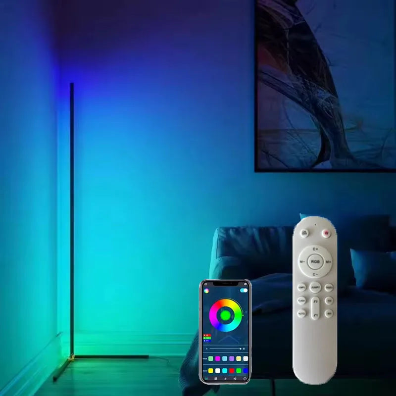 LED ambiance floor lamp, decorative atmosphere lamp, APP control, remote control tuner, change light mode with music rhythm