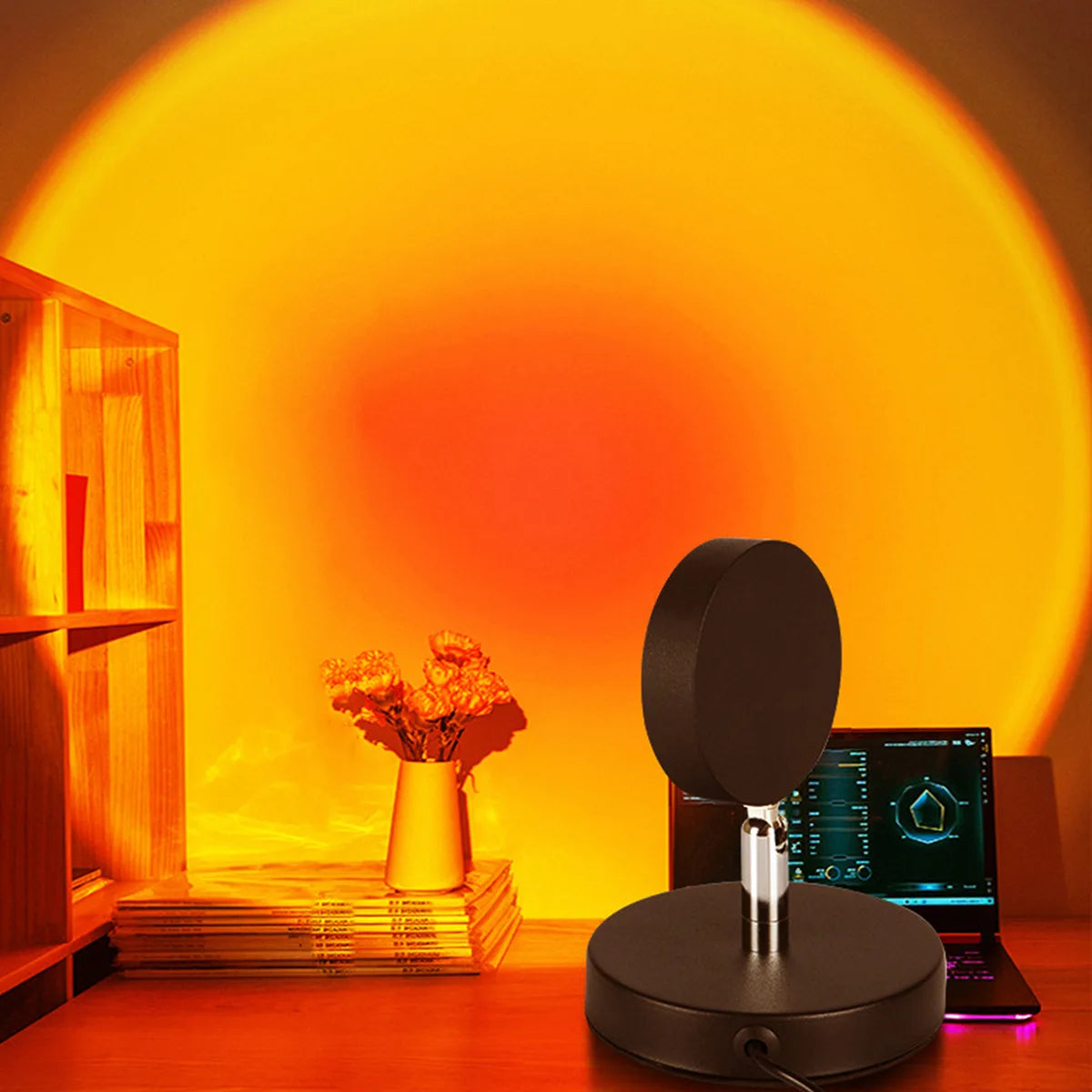 LED Sunset Projection Rainbow Dusk Atmosphere Lamp USB Home Shop Bedroom Walls Decoration Photo Background Bedside Night Light