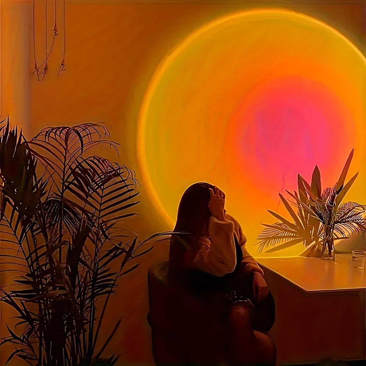 1PC Sunset Lamp - Creating a Warm, Inviting Sunset Atmosphere for Your Evenings - Ideal for Relaxation, Home Decor, and Ambiance