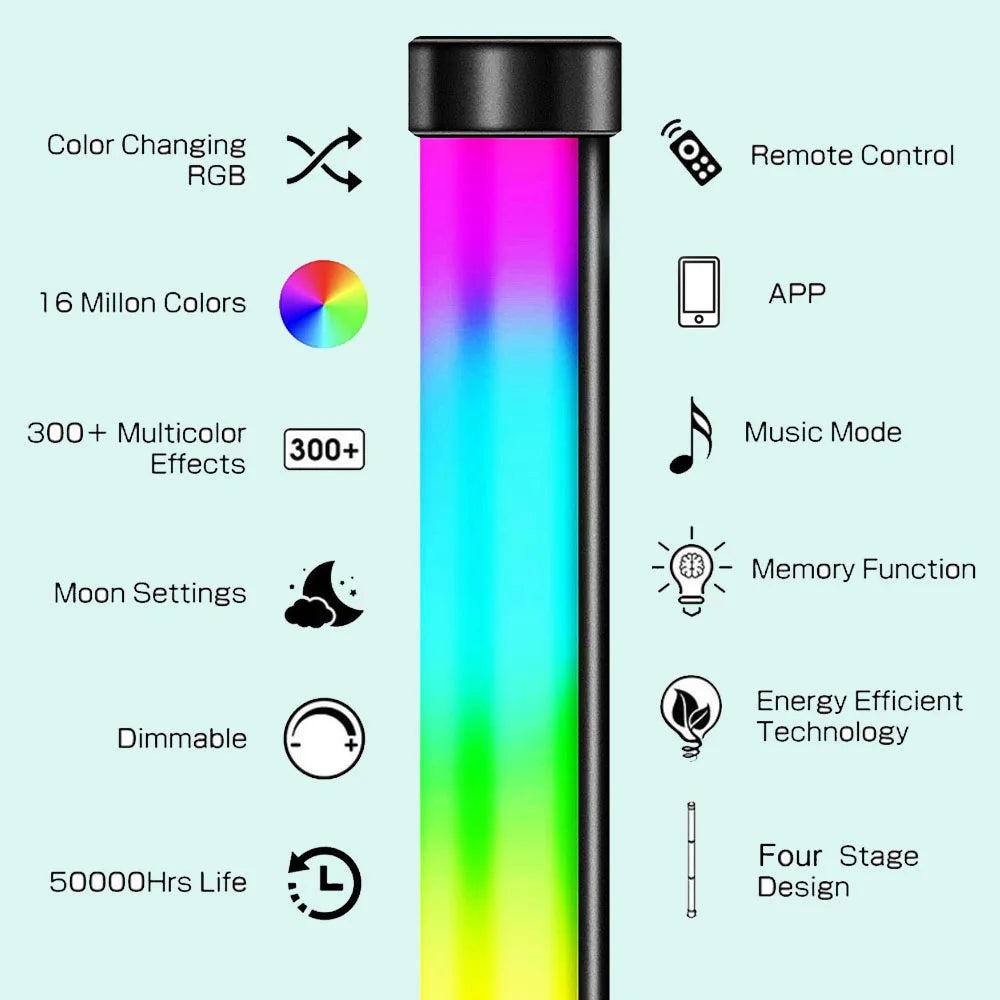 LED ambiance floor lamp, decorative atmosphere lamp, APP control, remote control tuner, change light mode with music rhythm