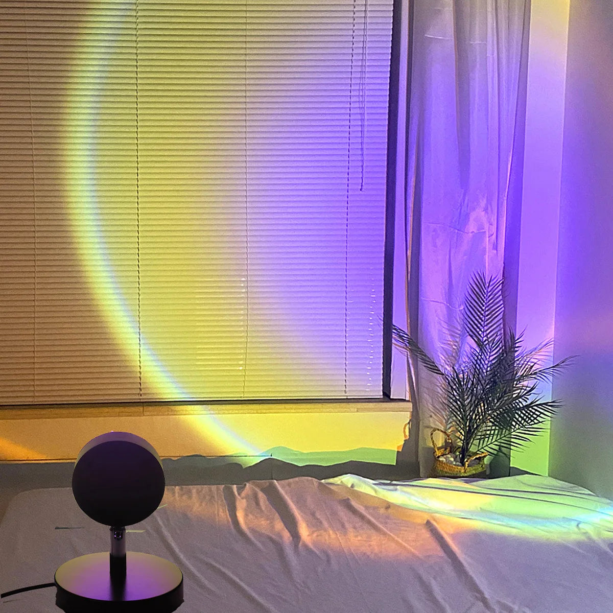 LED Sunset Projection Rainbow Dusk Atmosphere Lamp USB Home Shop Bedroom Walls Decoration Photo Background Bedside Night Light