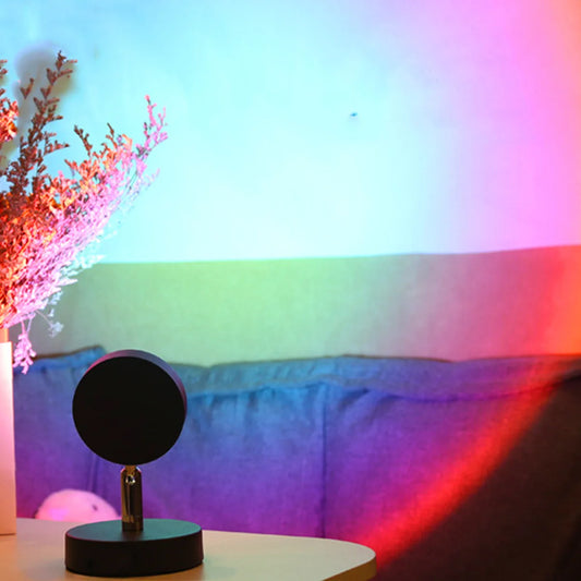 LED Sunset Projection Rainbow Dusk Atmosphere Lamp USB Home Shop Bedroom Walls Decoration Photo Background Bedside Night Light